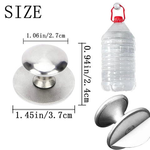 4 Pack Self Adhesive Stainless Steel Drawer Knobs, brushed silver, size dimensions, strength comparison with water bottle