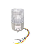Industrial Grade LED Rotating Strobe Beacon For Emergency Warning, 24V DC Revolving Signal Light With Buzzer, silver housing