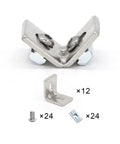 12 Pack 1010 Aluminum Extrusion Connector Brackets With Screws For 1x1 Inch Profiles Carbon Steel Corner Brackets Nickel Plated Set