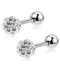 Girls 20G Stud Earrings Set Hypoallergenic Surgical Steel With Screw On Safety Backs For Sensitive Ears Lowkey Comfort All Day Wear Cartilage Tragus Earrings Jewelry Pack, two clear crystal ball studs