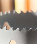 Bosch HBT225 2-1/4 in bi-metal T-slot hole saw blade, close-up of sharp teeth