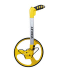 Heavy Duty Gear Driven Measuring Wheel With Tough Plastic Housing And Five Digit Counter Built Like A Tank With Quick Fold Handle And Kickstand Diecast Aluminum Wheel Aces Road Layouts Mw40M side view on white background.