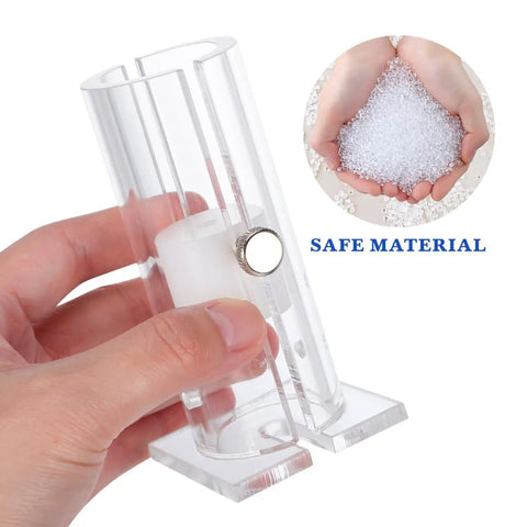 Acrylic Mouse Restrainer With Adjustable Sliding Plugs For Keeping 15 To 35 Gram Rodents Locked In During Procedures With No Fuss And Rock Solid Lab Setup, showing clear material and sliding mechanism.
