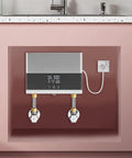 Dang Nice Under Sink Instant Hot Water Heater With Crisp Digital Display 110 Volt 4000 Watt Heavy Duty Electric Mini Tank installed under a kitchen sink.