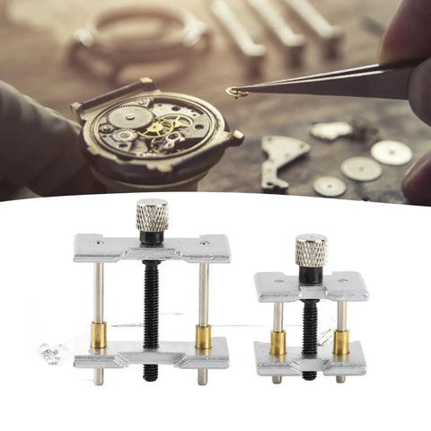 Watch Movement Holder 2 In 1 Repair Tool Durable Aluminum Alloy Pro Grade Dual Sided Fixed Base for secure handling