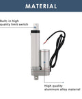 Beefy 12V Heavy Duty Electric Stroke Linear Actuator With Mounting Bracket 900N shown in aluminum with high quality limit switch
