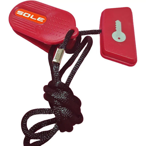 Magnetic Treadmill Safety Key With Universal Compatibility, Emergency Stop Lock for most brands, red clip with nylon cord.