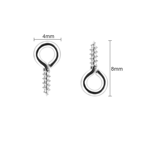 500 Pieces 4 By 8 Millimeter Small Screw Eye Pins For Jewelry Making And DIY Art Projects Mini Eyelets Threaded Clasps Hooks