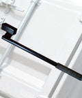Heavy Duty Container Door Leverage Bar With Non Slip Handle For Shipping Doors Quick Start Lever System Ergonomic Design For Easy Operation Ideal For Loaders Warehouse And Port Workers Durable Black 1 Pack angled on white container door