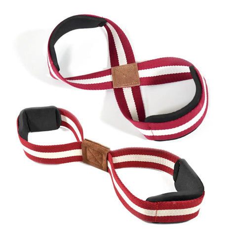 Heavy Duty Lifting Straps For Weightlifting With Figure Eight Design Anti Slip Grip Wrist Support in red XL cotton and diving fabric