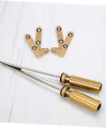 Heavy Duty Invisible Pivot Hinges For Wood Doors Slick Concealed Self-Closing Bronze Finish 2 Pack Hardware on white surface
