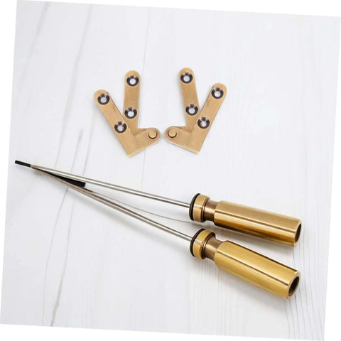 Heavy Duty Invisible Pivot Hinges For Wood Doors Slick Concealed Self-Closing Bronze Finish 2 Pack Hardware on white surface