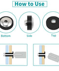All Purpose Aluminum Blind Rivet Kit With Tri Grip Pop Rivets For Kayak Boat Marine Use 3/16 Inch By 1/2 Inch Black Pack Of 100 Rivets Durable Aluminum Body No Plastic Zorveiio, showing bottom, side, top views and use diagram