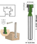 Keyhole Router Bits Set Six Pcs With One Quarter Inch Shank Blade Diameters One Quarter Five Sixteenths Three Eighths Nine Sixteenths One Half And Five Eighths For Woodworking And Hanging Projects Handy For DIY Picture Frames Shelves And Wall Mounts with size diagram