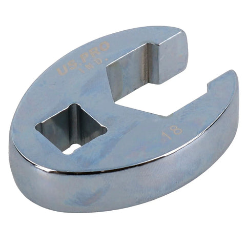 Close-up of Built Different 18mm Crowfoot Wrench With 3/8 Inch Drive and Six Point Flare Nut Design crafted from CRV steel.