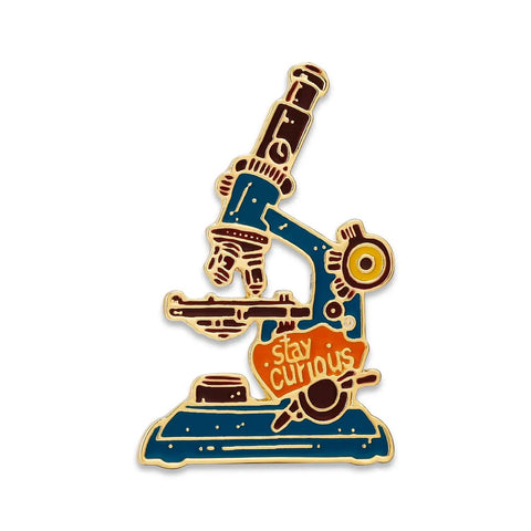 Colorful Enamel Microscope Brooch Pin For Scientists And Lab Enthusiasts On Lab Coats And Bags Stay Curious Inspirational Jewelry Gift