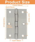 Two Pack 3 Inch 304 Stainless Steel Folding Hinge With Screws, Silver Butt Hinges For Cabinets, dimensions detailing visible