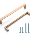 10 Pack 6.3 Inch Square Cabinet Pulls In Champagne Bronze Gold Finish Sleek Zinc Alloy Kitchen Handles For Dresser Cupboard Wardrobe Drawer