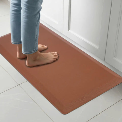 All Day Comfort Anti Fatigue Kitchen Floor Mat With Cushy PVC Construction Waterproof Non Slip Rug for Standing 39 by 20 Inch in use