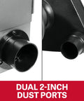 Built Like A Tank One Horsepower Variable Speed Disc Grinder And Belt Sander Combo featuring dual 2-inch dust ports for efficient extraction.