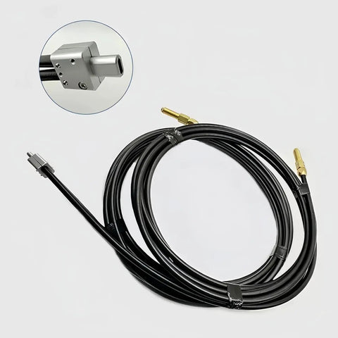 Double Wire Feeding Hose For Laser Welding Handheld Weld Head, Built To Last Graphite Aluminum PU Construction, 5M Spring Hose