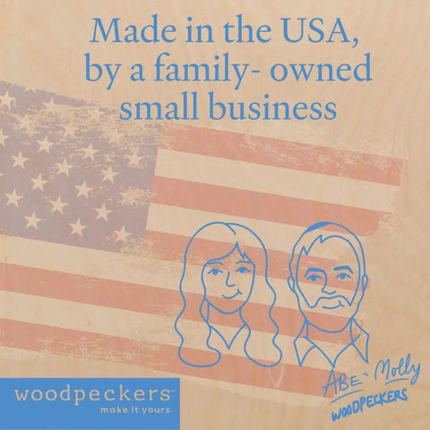 Illustration of a couple against an American flag background, promoting family-owned small business values.