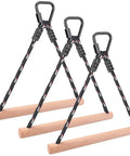 3 Pack Ninja Monkey Bars Obstacle Course Set With Wood And Rope Trapeze Swing Attachments 250 Lb Capacity Built Tough