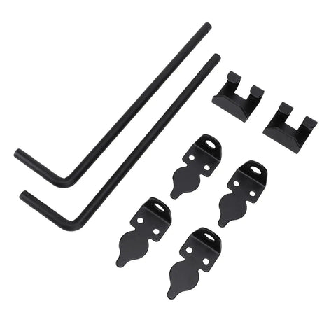 Heavy Duty Cane Drop Bolt for Wooden Gates, Vertical or Horizontal Mount, Weatherproof Steel Gate Drop Rod, black steel gate hardware set