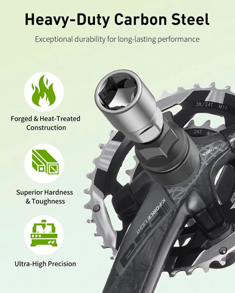 Bike Crank Puller Kit With Wrench And Top Cap For Quick Crank Arm Removal, Bottom Bracket Tool on carbon steel crankset