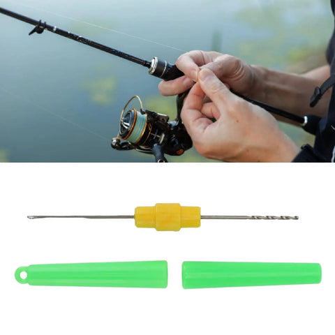 Dual End Fishing Bait Needle Tool With Protective Covers Stainless Steel Needle And Threading Tip Compact Pen Size Rigging Tool For Freshwater And Saltwater Angling Green Finish, 15.5 cm