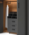 Self Stick Push Pull Cabinet Handles Black Hidden Design for wardrobe, ABS plastic, installed on dark drawers
