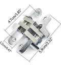 Stainless Steel Hidden Door Hinge Set, 2 Pieces, 180 Degree Concealed Folding Hinge for Cabinets, Gates, Cupboards, and Home Hardware