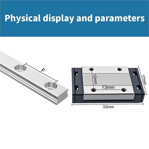Heavy Duty Linear Block And Guide Slider Kit With RSR7N Bearing For Smooth Precision Motion In CNC Machines 3D Printers And Robotics Projects For No Fuss Seamless Linear Motion Across Heavy Duty Setups, 33mm rail block dimensions