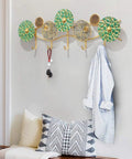 Built Like A Tank Wall Mount Coat Rack Featuring Curved Round Hooks with colorful accents, perfect for entryway organization.