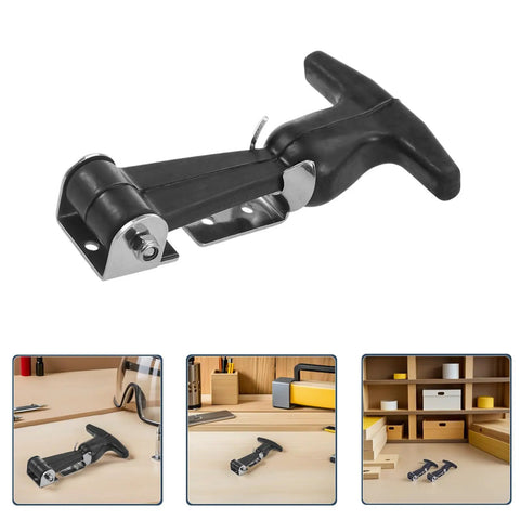 Two Pack Stainless Steel Rubber T Handle Draw Latch For Tool Box Cabinet Hardware Heavy Duty Door Catch in workshop setting