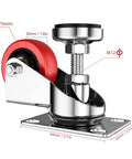 Side view of 3 Inch Leveling Plate Caster Wheels With Adjustable Anti Vibration Foot Pads Heavy Duty Swivel Casters