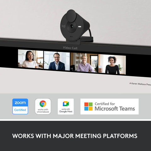 Crisp 1080P Full HD Webcam Featuring Auto Light Correction on a monitor displaying video calls.