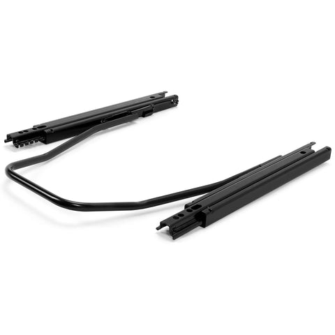Universal Seat Sliders and Mounting Track Kit With Dual Locking Rails for Most Aftermarket Seats in black, heavy duty steel
