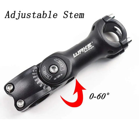 Beefy Adjustable 31.8Mm Bike Stem For Mountain Road BMX Fixie Cycling 90Mm Length 0 To 60 Degrees, black aluminum