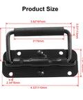 Spring Loaded Chest Handle Set Two Piece Black Stainless Steel Surface Mount Folding Handle with Rubber Grip, 97mm Long