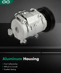 Top Shelf Hella Reliable Oem Style Ac Compressor Assembly With Clutch For Honda Pilot Accord Odyssey And Acura Mdx Tl silver aluminum housing with clutch.