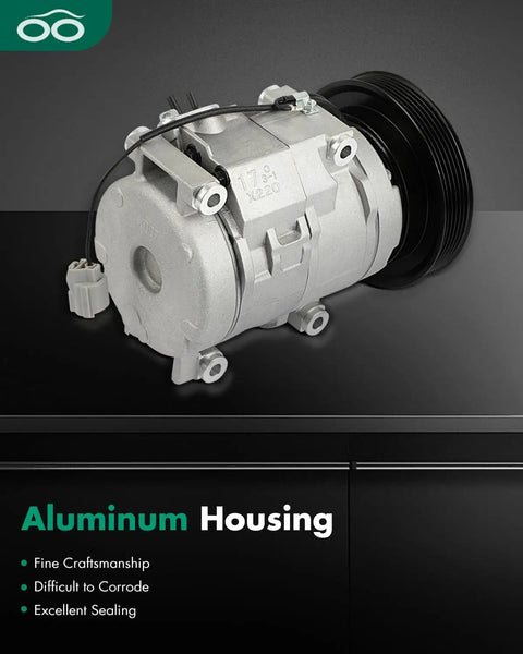 Top Shelf Hella Reliable Oem Style Ac Compressor Assembly With Clutch For Honda Pilot Accord Odyssey And Acura Mdx Tl silver aluminum housing with clutch.