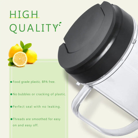 Close-up of Two Pack Tall 22 Ounce Blender Cups With Flip Top To Go Lid For Smoothies And Shakes on beige background with lemons