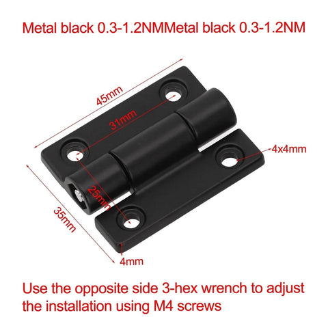 Ball Bearing Door Hinges Heavy Duty 2 Pack Adjustable Torque Damping Hinge With Free Stop Positioning, black, 45x35mm