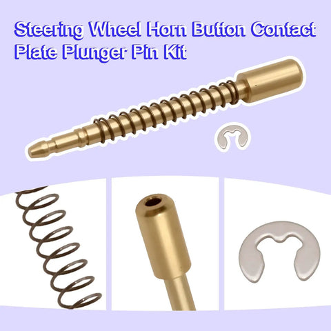 Top Shelf Replacement Steering Wheel Horn Button Contact Plate Plunger Pin Kit with metal spring and plastic components.