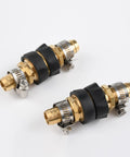 Brass Hose Connector Five Eighth Inch Quick Connect Fittings Two Pack Heavy Duty Water Hose Repair Kit Garden Hose Coupler With Leak Resistant Design And Stainless Steel Clamps.