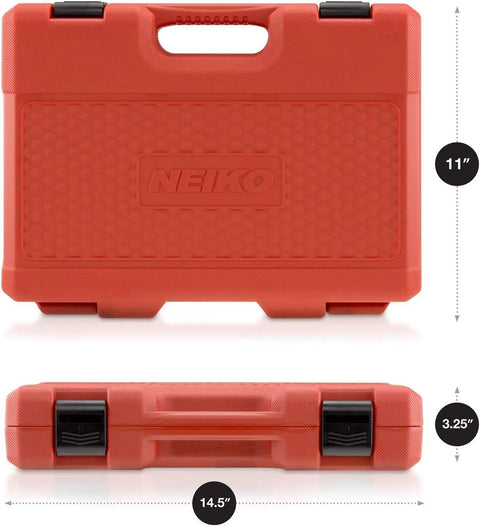 Red carrying case for Half Inch Drive Master Impact Socket Set 32 Piece Shallow Socket Kit for Real Tough As Nails Automotive Work