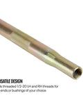 Heavy Duty Swaged Steel Tube With 1/2-20 Threaded Ends, 20 Inch Length, 3/4 Inch Outer Diameter,.065 Inch Wall, One End RH Threads One End LH For Easy Length Adjustment, Zinc Plated For Corrosion Resistance, close-up threaded end