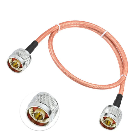 N Type Male To N Type Male Jumper Cable RG400 Low Loss Coax 1.6 Feet For 4G LTE Antenna with nickel-plated connectors