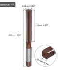 24mm Hand Reamer H7 For Metal And Wood Holes, Straight Flutes, 9SiCr Alloy Steel Cutting Tool with dimensions and tolerance info